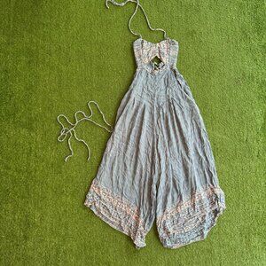 Bohemian European Summer Wide-Leg Jumpsuit